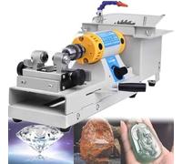 Lapidary Rock Grinder Polisher 750W, Multifunction Jewelry Polishing Machine with Bench Lathe, 800-10000 RPM, Ideal for Drilling and Table Saw Applications