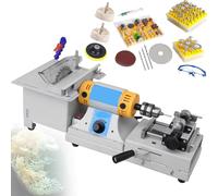 Lapidary Rock Grinder Polisher, 750w Multifunction Polishing Jade Gemstones Table Saw, Jewelry Rock Polishing 800-10000 RPM, Bench Lathe Polisher Drilling Machine Jade