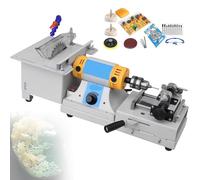 Lapidary Rock Grinder Polisher, 750w Multifunction Polishing Jade Gemstones Table Saw, Jewelry Rock Polishing 800-10000 RPM, Bench Lathe Polisher Drilling Machine Woodworking