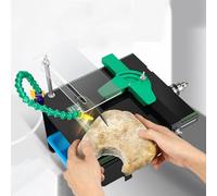 Lapidary Saw Table Machine, Mini Jewelry Polisher with Flexible Shaft for Rock Cutting, Bench Buffer Tool for Jewelry Making and Stone Shaping