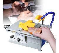 Lapidary Table Saw - Adjustable Speed Grinder with Water Pipe, Bench Lathe Polishing Buffer for Rock Polishing, Cutting, and Drilling - Includes Accessory Kit