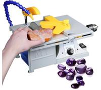 Lapidary Table Saw - Multifunctional Rock Polishing Buffer Machine with Adjustable Speed Grinder and Water Pipe - Cutting Height 4cm for Grinding, Cutting, Drilling