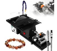 Lapidary Table Saw - Rock Polishing Buffer Machine-Multifunctional Cutting-Grinding-Carving-Polishing-Drilling Equipment,Cutting Height 4.5Cm,with Flex Shaft+Adjustable Water