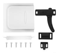 Lapiglo 12 Inch RV Sliding Door Lock Cover Kit, PP Material Panel for Trailer & Camper, Black or White with Optional Lock Assembly for Easy Installation(C)