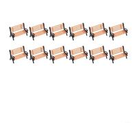 Lapiglo 12 Pieces 1:50 Model Train Bench Set Plastic for Street Chairs HO for Scale Railway Layout Station Platform Scenery