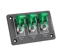 Lapiglo 12V/24V 3-Gang Switch Panel with Green LED Indicators, 20A Fused Metal Controller Car for Truck for Marine Use