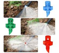 Lapiglo 150 Pcs Drip Irrigation Emitters Adjustable 90/180/for 360 Degree Sprayer Heads Garden Plant Watering System for Red Blue Green