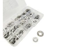 Lapiglo 180pcs Internal Tooth Lock for Washer Kit 304 for Stainless Steel Star Snap for Ring Assortment 7 Sizes Mechanical Fastener Set with Storage Box