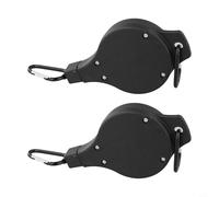 Lapiglo 2PCS Retractable Hanging Basket Hooks, Adjustable Height 21 to 90cm Plant Hanger Pulley Garden Balcony Flower Pots Black