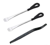 Lapiglo 3-Pack for Duty Tyre Levers for Motorcycle, Metal for Tire Removal Set, Ergonomic Curve Design Black Blue(Black)