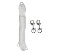 Lapiglo 38 ft Nylon Flag Pole Halyard Rope Kit with 2 Snap Hooks, 14 Inch for Black Replacement Cord Outdoor Government School Use