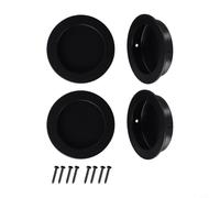 Lapiglo 4 Pack Round Recessed Door Handles, 70mm Black Stainless Steel Flush Pulls for Sliding Closet Barn Pocket Doors Smooth Edge Hardware