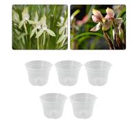 Lapiglo 5 Pack Clear for Plastic Orchid Pots with Drainage Holes, Transparent Plant Containers Home Garden, Assorted Sizes S for M for L XL