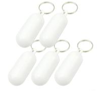 Lapiglo 5 Pack Oval Floating Keychains, ABS Plastic Water Floaters, Bright High Visibility Fobs Kayaking, Boating, Swimming, Rafting and Diving(White)
