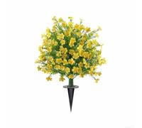 Lapiglo Artificial Boxwood Topiary Ball Tree with Ground Spike, 60x40cm UV Resistant Fake Shrub Outdoor Garden Decor Patio Porch Decorative(yellow)