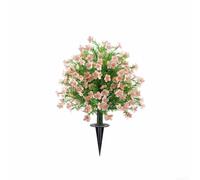 Lapiglo Artificial Boxwood Topiary Ball Tree with Ground Spike, 60x40cm UV Resistant Fake Shrub Outdoor Garden Decor Patio Porch Decorative(pink)