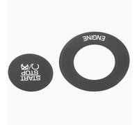 Lapiglo Black Vinyl Engine Start Stop Button Decal 2011-2014, White Lettering Overlay Sticker, Push Button Repair Label