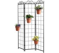 Lapiglo Black Wrought Iron Hanging Railing Flower Pot Holders, 4 Pack Wall Mounted Plant Brackets for Balcony, Space Saving Rack for Succulents 7 Inch