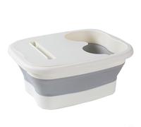 Lapiglo Collapsible Foot Bath Basin, Portable Foldable Soak Tub Pedicure and Massage, Lightweight Plastic Bucket with Spacious Design Home Use and Travel, for Red(White)