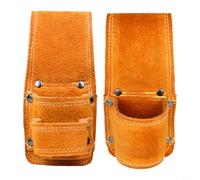 Lapiglo Cowhide Belt Hammer Holster, Single or Double Socket Holder Carpentry Construction, for Orange 16x7cm(two socket)