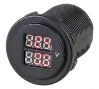 Lapiglo Digital LED Voltmeter DC 6-60V Round Panel Mount for Car Boat RV Motorcycle, RV Electrical Gauge(Red)