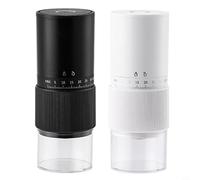 Lapiglo Electric Coffee Bean Grinder with 30 Gears External Adjustment, Rechargeable Portable Mill with Transparent Bin, One-Click Operation Home and Travel, Black(white)