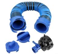 Lapiglo Flexible RV Sewer Hose 3FT, Wearproof TPE Material with Quick for Connect Fittings, for Compact Drain Hose Camper and for Caravan(hose + cleaning tool)