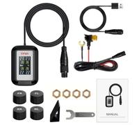 Lapiglo for for smart Tire Pressure Monitoring System Wireless for tpms with LCD Screen for Caravans for rvs Trailers - High Low Pressure Alarm USB 12V Acc Power Supply