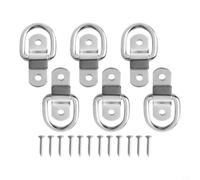 Lapiglo for Heavy Duty D-for Ring Tie Down Anchors 6pcs, Carbon Steel Lashing Rings with Screws Securing Loads on Trucks Boats and Trailers(white)