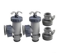 Lapiglo for Replacement Plunger Valves for Intex 1500 2500 4000 GPH Pumps, Type Hose Adapter 1.25 to 1.5 Inch, Pool Equipment Parts Kit with 2 Valves and Adapters