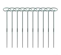 Lapiglo Green Extendable Garden Plant Stakes 30 Inch, 10 Sets Carbon Steel Flower Supports with Clips Roses Peonies Tomatoes Indoor Outdoor