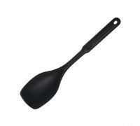 Lapiglo Heat Resistant Silicone Spatula with Measurement Marks, 12 Inch Non- Cooking Spoon Stir Fry Serving, Dishwasher Safe Kitchen Utensil, Black(Black)