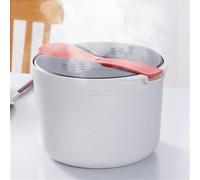 Lapiglo Microwave Rice Cooker Steamer Pot with Strainer, 18x18x13cm for PP Portable Pasta and Vegetable Steamer Quick Meals, Dishwasher Safe, Compatible with for Most Microwaves