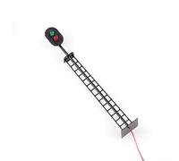 Lapiglo OO Gauge Model Railway 2 Aspect Red Green Light Signal, 3V 12V DC Pre Wired LED with Resistors for Train Layout Scenery 83mm Steel Post