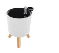 Lapiglo Plastic Self Watering Flower Pot with Water Level Gauge, Lightweight with Drainage System Home Office Balcony, White