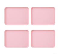 Lapiglo Small Kitchen Organizer Tray 4PCS Raised Edge(Pink) | Raised rim security, stable placement, minimalist style, office desk organizer, snack storage solution