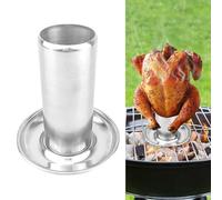 Lapiglo Stainless Steel Poultry Roaster Rack for Beer Can Chicken, Vertical Design for Even Grilling or Oven Cooking, Compact Silver Stand