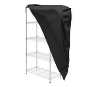 Lapiglo Storage Shelf Cover 5-Tier Wire Rack 36""for L x 18""W x 72""H, Waterproof PVC Mesh Protector with 3-Way Zippers Outdoor Garage Garden Shed, Black
