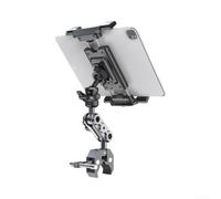 Lapiglo Sturdy Tablet Holder Clamp for 4.7-10.5 Inch | 360-degree rotation, metal and ABS build, secure clamp grip, black finish, home office use