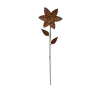Lapiglo Vintage Metal Flower Garden Spinner: Rust-Resistant Iron Ground Stake with Artistic Design Outdoor Decor, 70cm Bronze Ornament