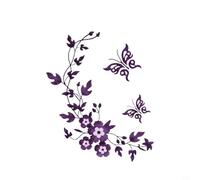 Lapiglo Wall Stickers for Bathroom Kitchen Decor Butterfly Wall Decal Waterproof PVC Decal Tile Glass of Butterfly(8519 Purple)