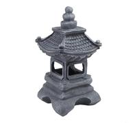 Lapiglo Zen Pagoda Garden Statue with Solar LED Light, Polyresin Outdoor Lantern Pathway Lawn Patio Decor(B)