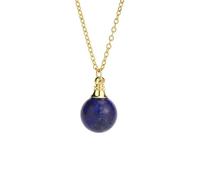 Lapis Crystal Necklace with Golden Chain,Essential Oils Diffuser Necklaces for Women Fshion Small Ball Pendant Chork Amulet Jewelry Gifts for Girls Birthday Christmas Lapis