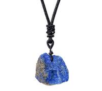 Lapis Lazuli Crystal - Hand-Woven Raw Stone Pendant, Blue Necklace with Collectible Charm Feature, Jewelry Tool for Detail Styling, Stone Accessory with Multi-Purpose Use, Daily Wear Use