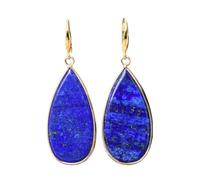 Lapis Lazuli Earrings Navy Blue Earrings for Women Blue Teardrop Dangle Earring Hook Geometry Gemstones Ear Jewelry Gift, Zinc, Lapis Lazuli
