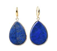 Lapis Lazuli Earrings Navy Blue Earrings for Women Blue Teardrop Dangle Earring Hook Geometry Gemstones Ear Jewelry Gift, Zinc, Lapis Lazuli