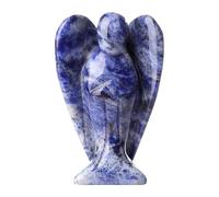 Lapis Lazuli Elephant Angel Figure 1.5 Inches, Carved Healing Crystal Statue, Natural Gemstone Guardian Angel for Meditation, Bag, Home & Office Decoration, Wisdom, Truth & Spiritual Gift