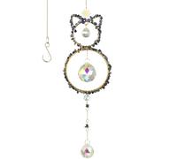Lapis Lazuli - Hanging cat Shaped Light Catcher, a Natural Healing Stone That Brings Balance and Harmony to The Soul. Suitable for Home Decoration, Good Luck Gifts, Christmas, Birthdays(Lapis Lazuli)