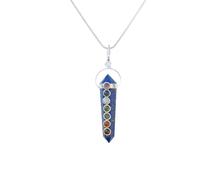 Lapis Lazuli Reiki Energy Charge Chakra Healing Crystals Necklace Gemstone Hexagonal Point Chakra Stone Pendant