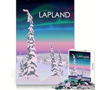 Lapland Travel Poster 1000 Piece Puzzle For Teenagers Smart Training Peaceful Hobby Precise Edges size 38x26cm